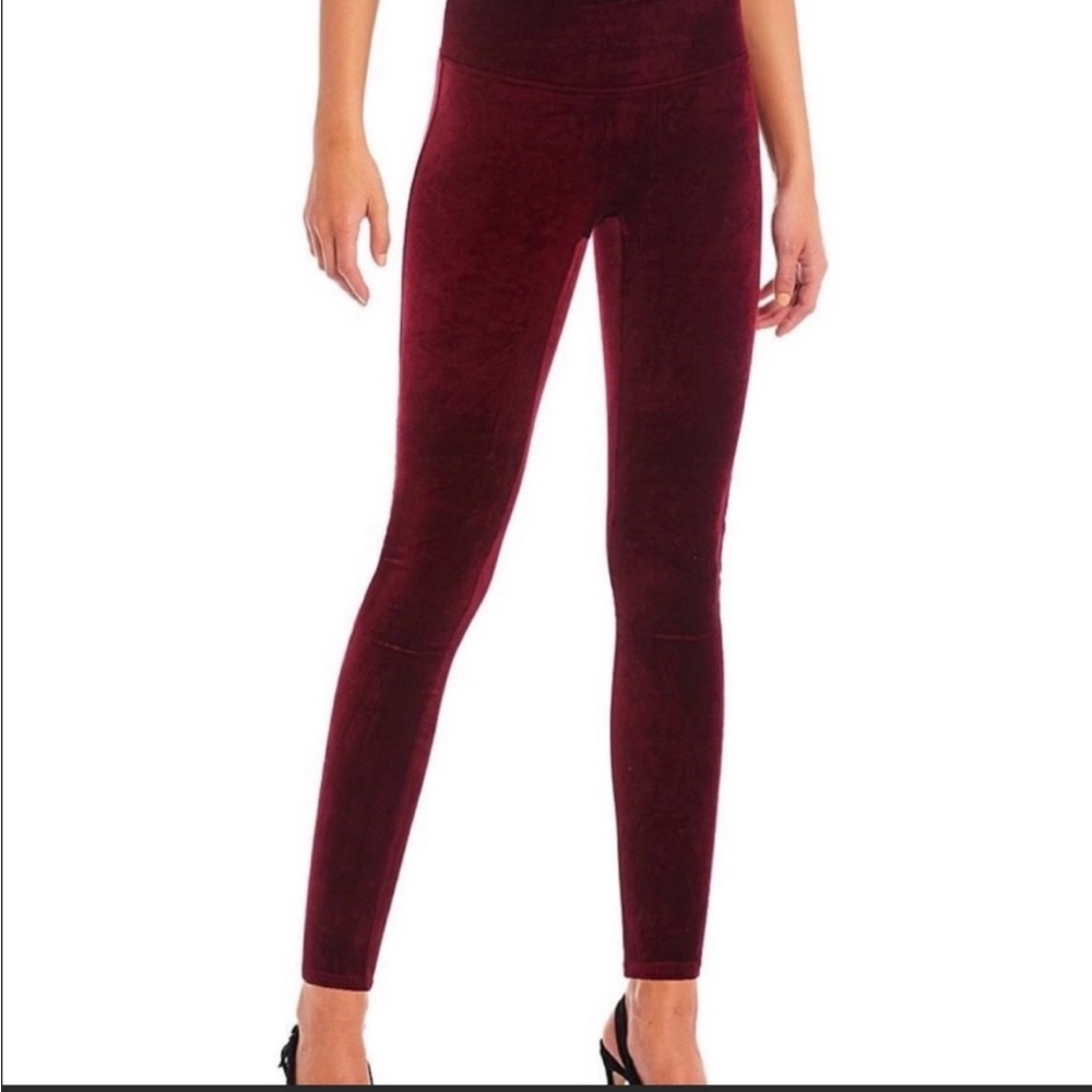 SPANX Velvet Leggings - Deep burgundy Red